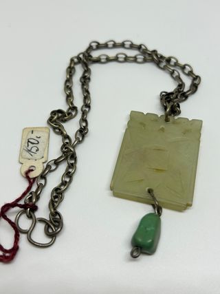 Antiguo colgante jade chino en plata