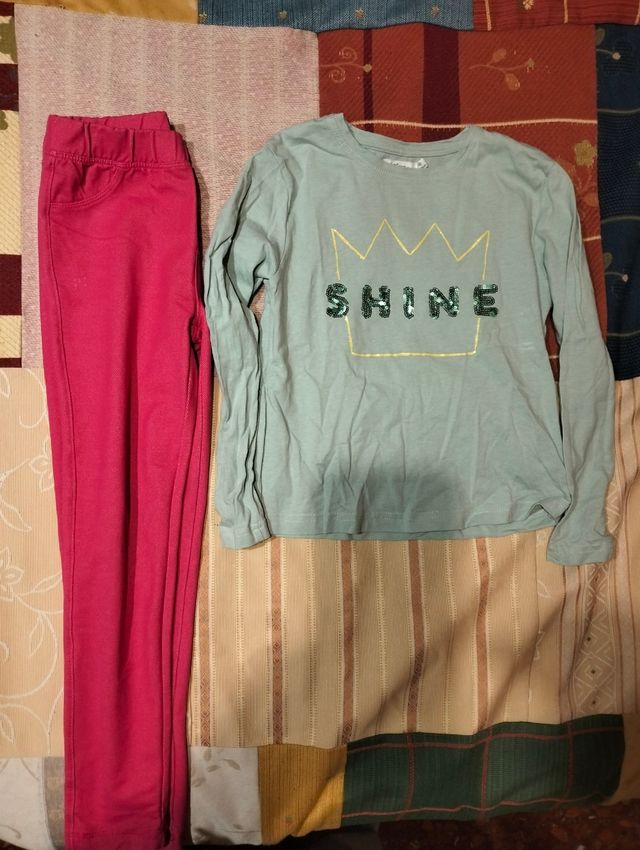 Lote niña pantalón y camiseta talla 7-8