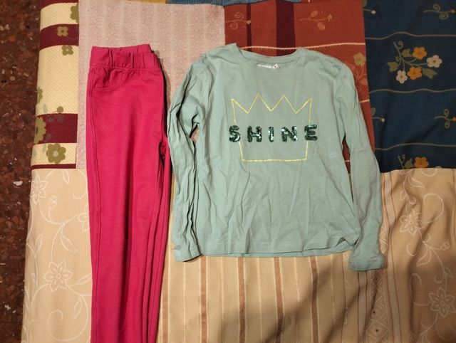 Lote niña pantalón y camiseta talla 7-8
