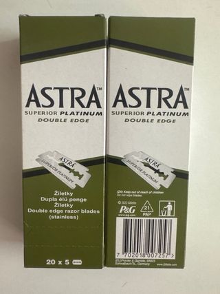 2 paquetes Cuchillas astra peluqueria