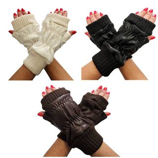 3 Pares de Guantes Sin Dedo para Invierno de Mujer