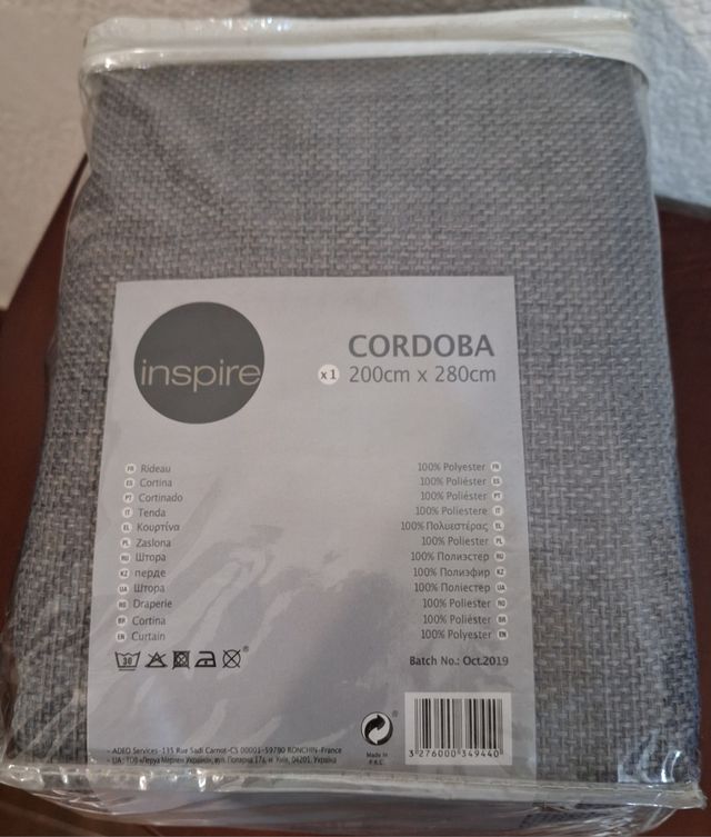 Cortina 100% Poliester Gris