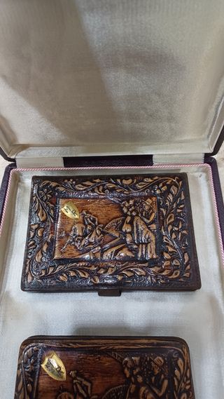 Cartera y Pitillera de cuero