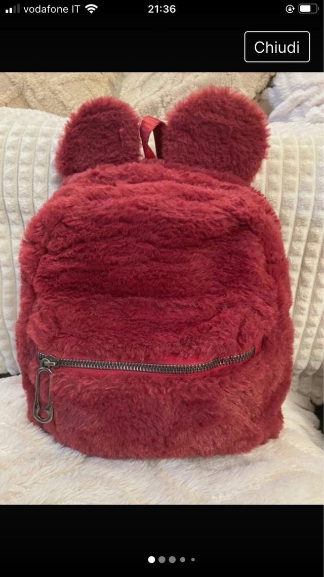 Zainetto rosso con orecchie