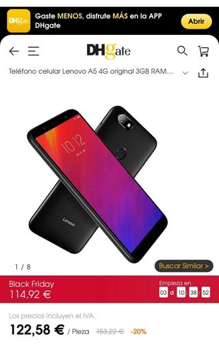 Lenovo A5 3/16GB . 4G LTE negro percintado