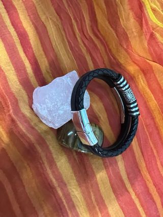 Bracciale in pelle triplo per uomo
