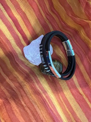 Bracciale in pelle triplo per uomo