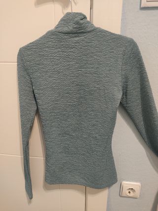 Camiseta manga larga / jersey fino azul aqua nuevo