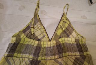 Top tirantes verde y gris