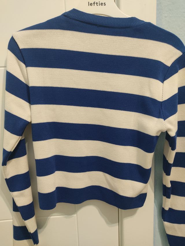 Camiseta manga larga azul y blanco rayas talla XS