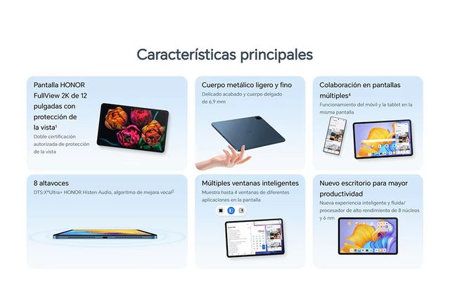 Tablet HONOR Pad 8 FullView 2K da 12" con 8 altoparlanti