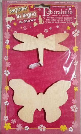 Farfalla e libellula in legno decorare Stamperia