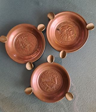 3 Platos ceniceros cobre