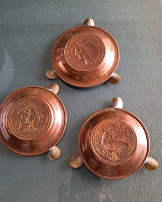 3 Platos ceniceros cobre