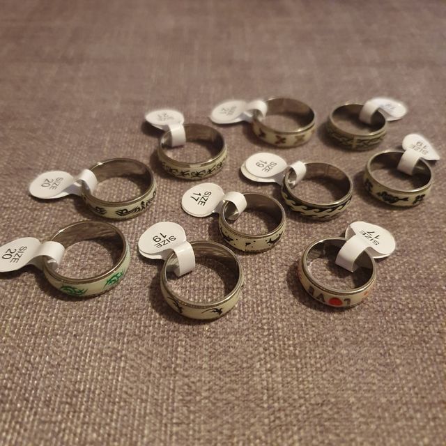 Anillos diseño alternativo brillante 10 anillos