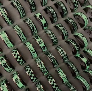 Anillos diseño alternativo brillante 10 anillos