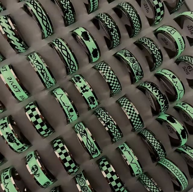 Anillos diseño alternativo brillante 10 anillos