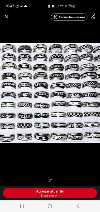 Anillos diseño alternativo brillante 10 anillos