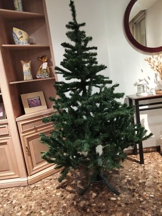 Árbol de Navidad con adornos y luces 1,80