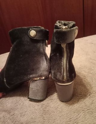 Botín terciopelo gris t36