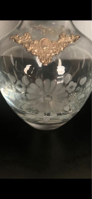 Vaso cristallo inciso e argento