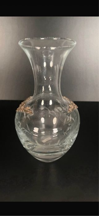 Vaso cristallo inciso e argento