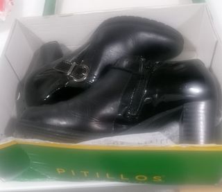 Zapatos Pitillos abotinados, de piel, ta