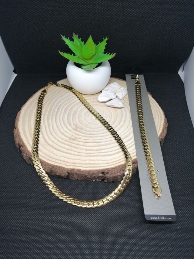 Juego de Cadena y Pulsera para Hombres