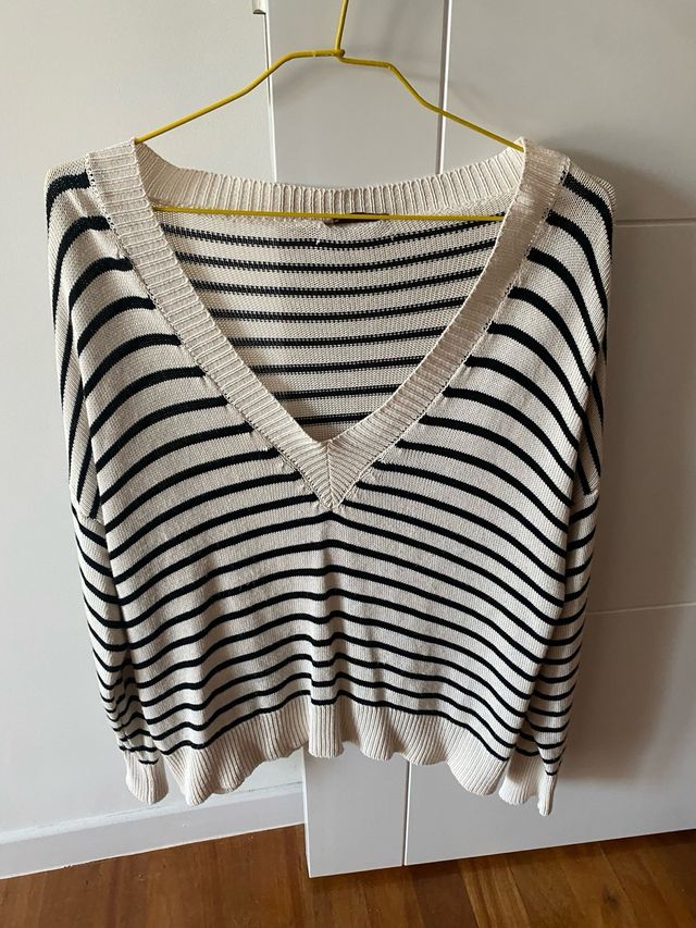 Jersey en pico a rayas