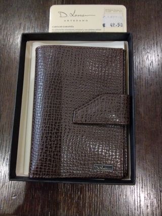 Cartera documentos piel legítima 