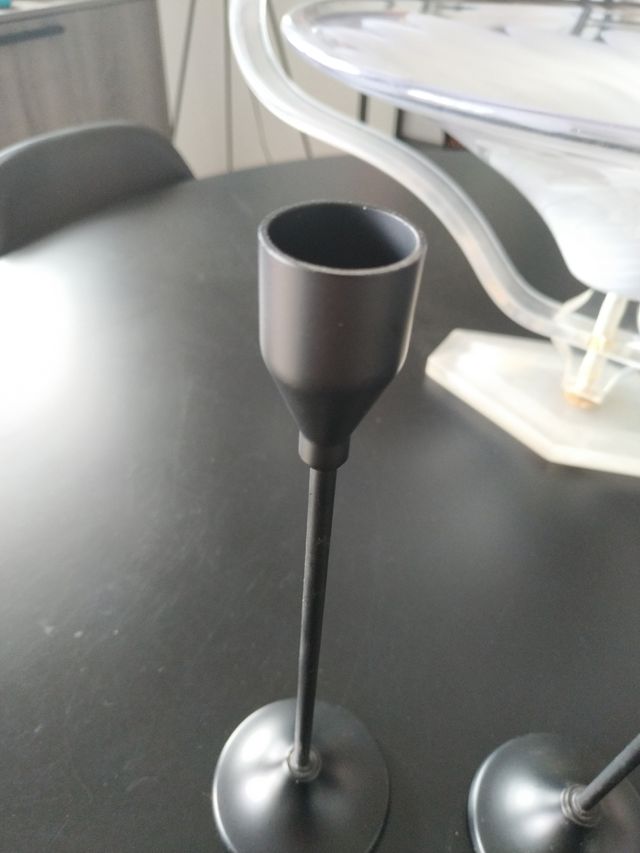 Par de candelabros ó porta velas metalic