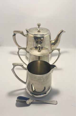 Juego de té en alpaca plateada