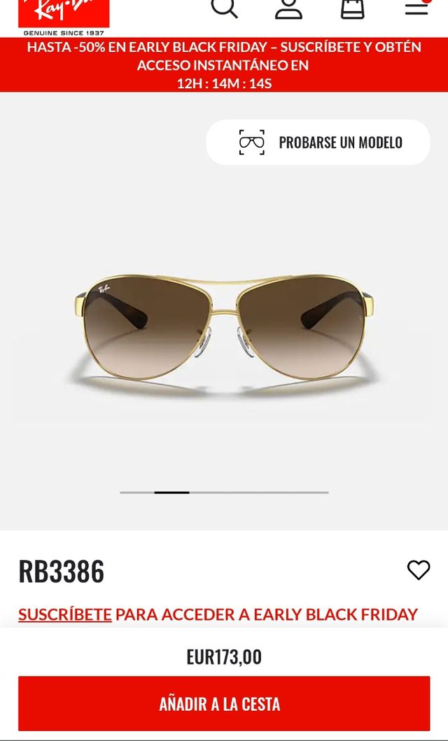 Gafas RayBan RB3386 001/13 63-13