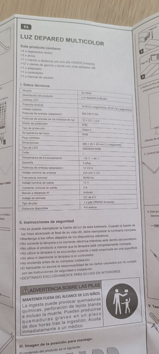 Luz de pared multicolor Gaming