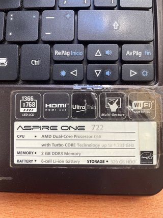 Ordenador portátil Acer Aspire one