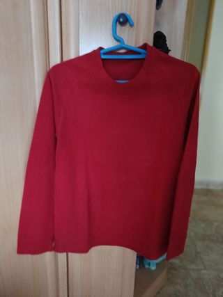 Suéter hombre fibra polar rojo