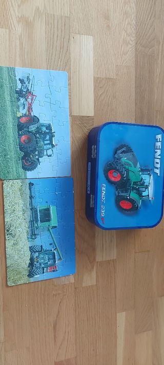 Puzzle de tractores en caja metálica