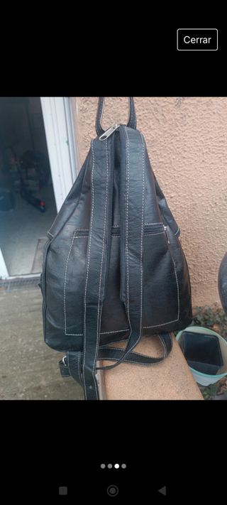 Mochila de cuero negra 🌑