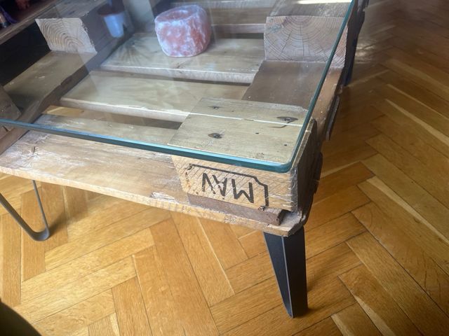 Mesa pallets/centro baja estilo industrial