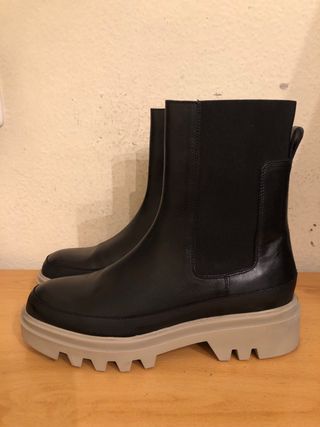 MASSIMO DUTTI - botines plataforma gris 38
