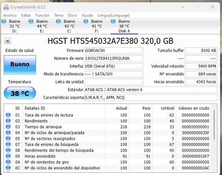 Disco Duro HDD 2.5 320GB portátil 