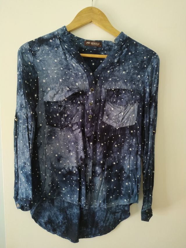 Camicia blu stellata