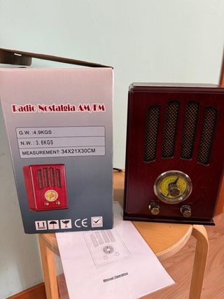 Radio madera estilo retro AM/FM NUEVA