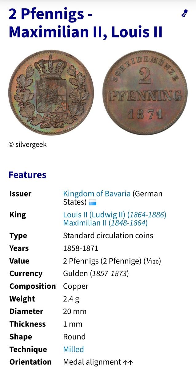 2 Monedas , Peniques Gulden 1858/59.S/C.UNC.