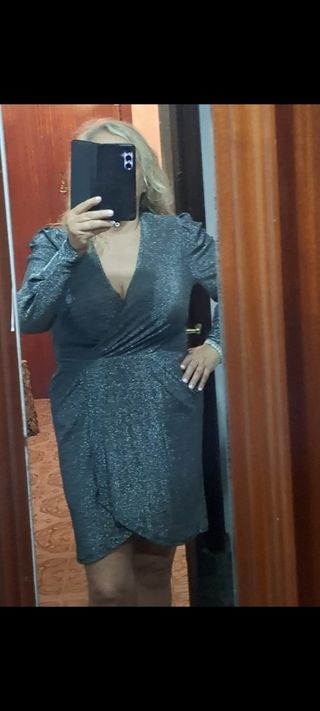VESTIDO FIESTA GRIS PLATA