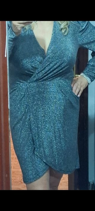 VESTIDO FIESTA GRIS PLATA