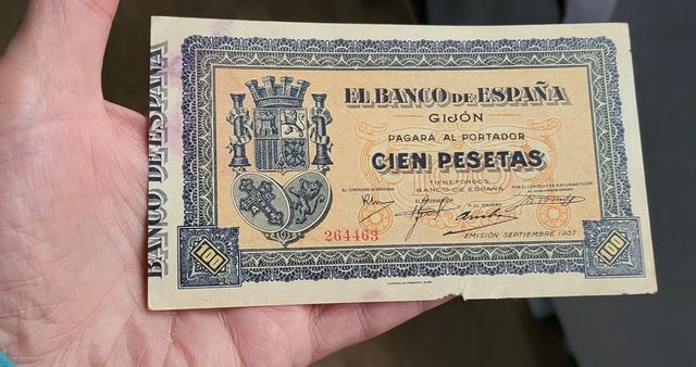 Gijon banco de España 50 pts.  1937