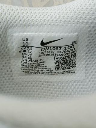 Zapatillas Nike Court Vintage blancas. Talla 42.