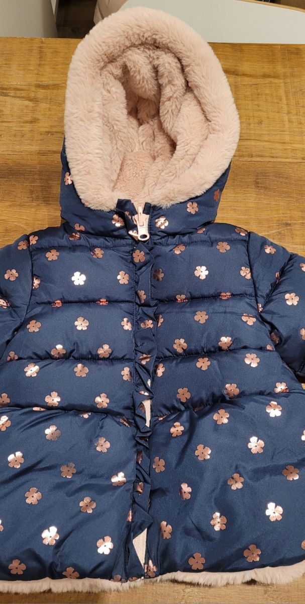 Piumino imbottito Prenatal blu e rosa bambina