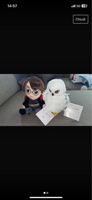 Peluche Harry Potter e Hedwig
